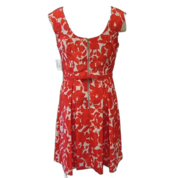 DANNY & NICOLE Fit & Flare Floral Sleeveless Mini Dress Size 8 Orange White NWT - Picture 10 of 12